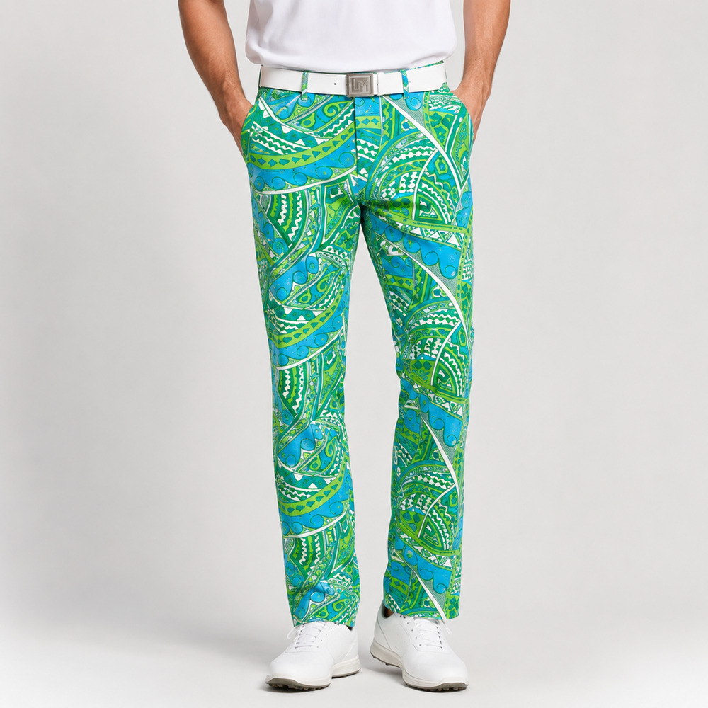LOUDMOUTH Golf Bora Bora Paisley Pants Men’s 32x32 Green Blue